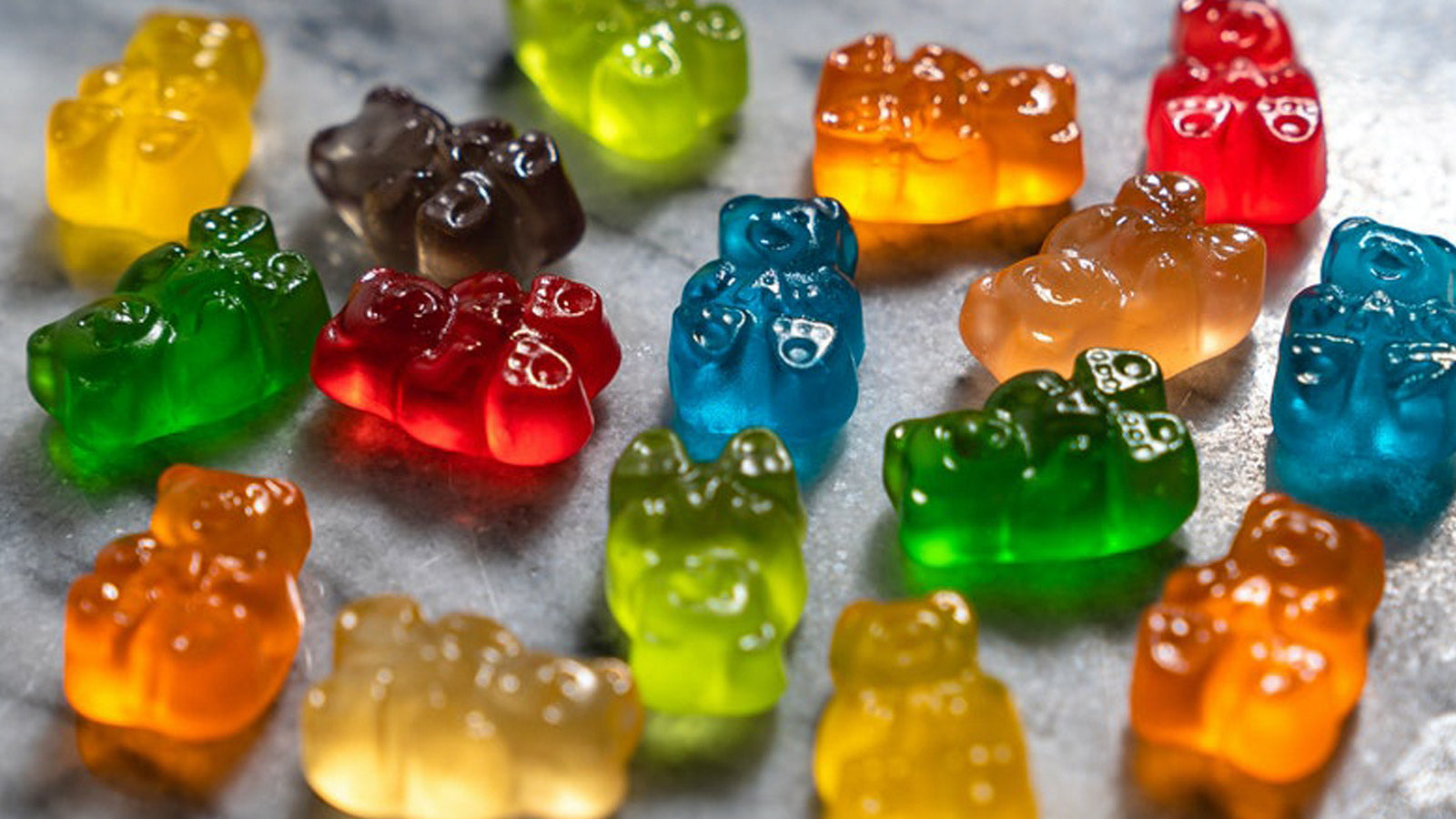 group shot of gummy bears