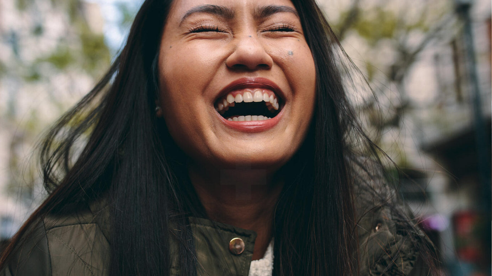 woman laughing