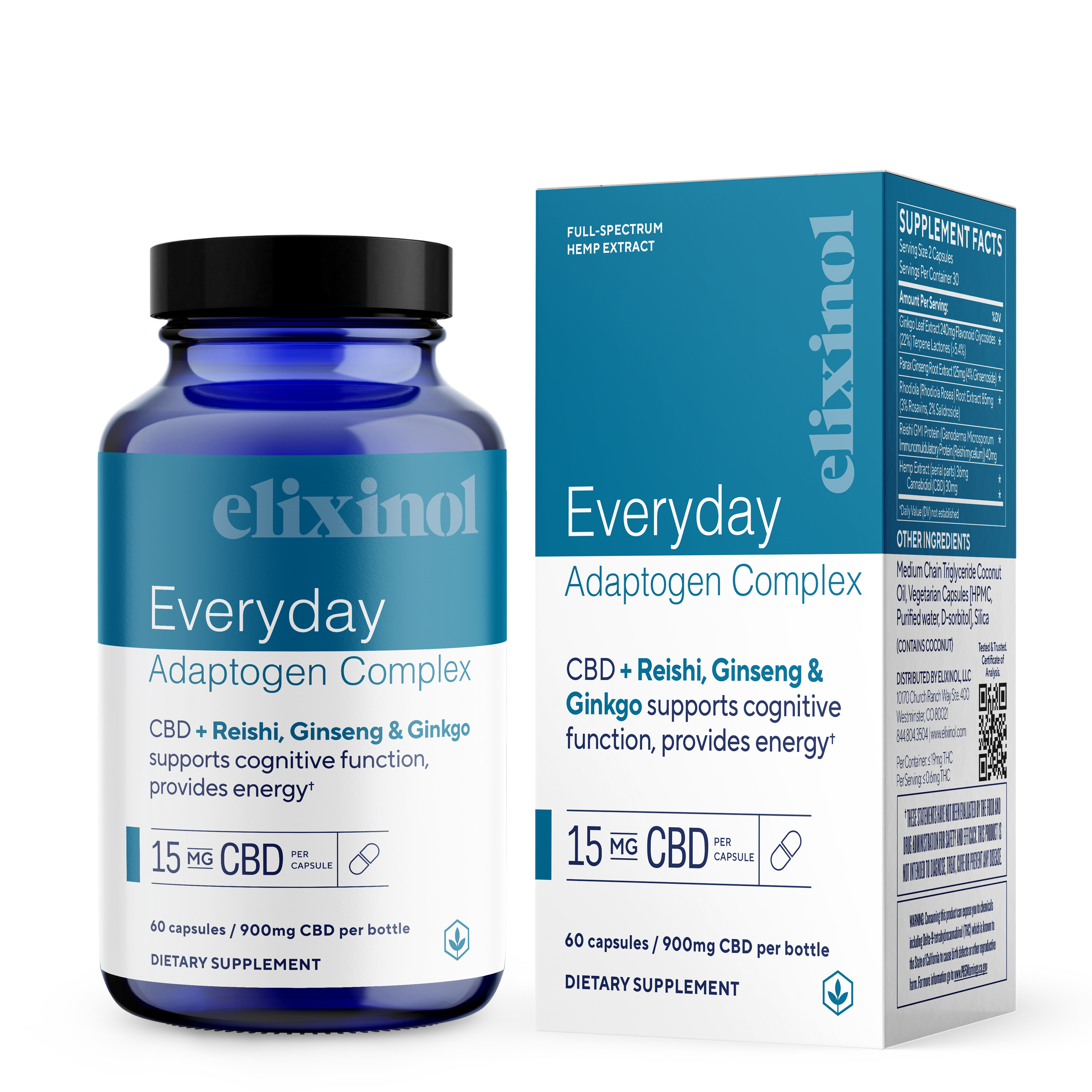 Everyday Adaptogen Complex Capsules Capsules Elixinol